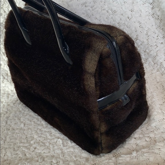 BCBGMaxAzria Brown & Black Faux Fur Purse - Picture 8 of 16